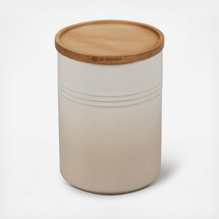 Large Canister with Wood Lid