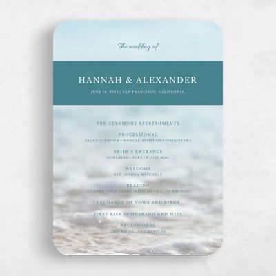 Blue Rounded Wedding Program - Havasu