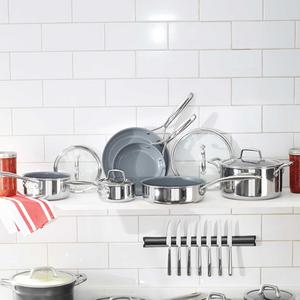 Zwilling J.A. Henckels Energy 10-Piece Nonstick Ceramic-Coated Stainless Steel Cookware Set