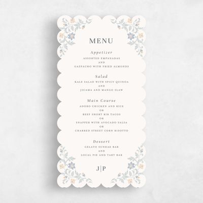 Beige Scalloped Wedding Menu - Petal