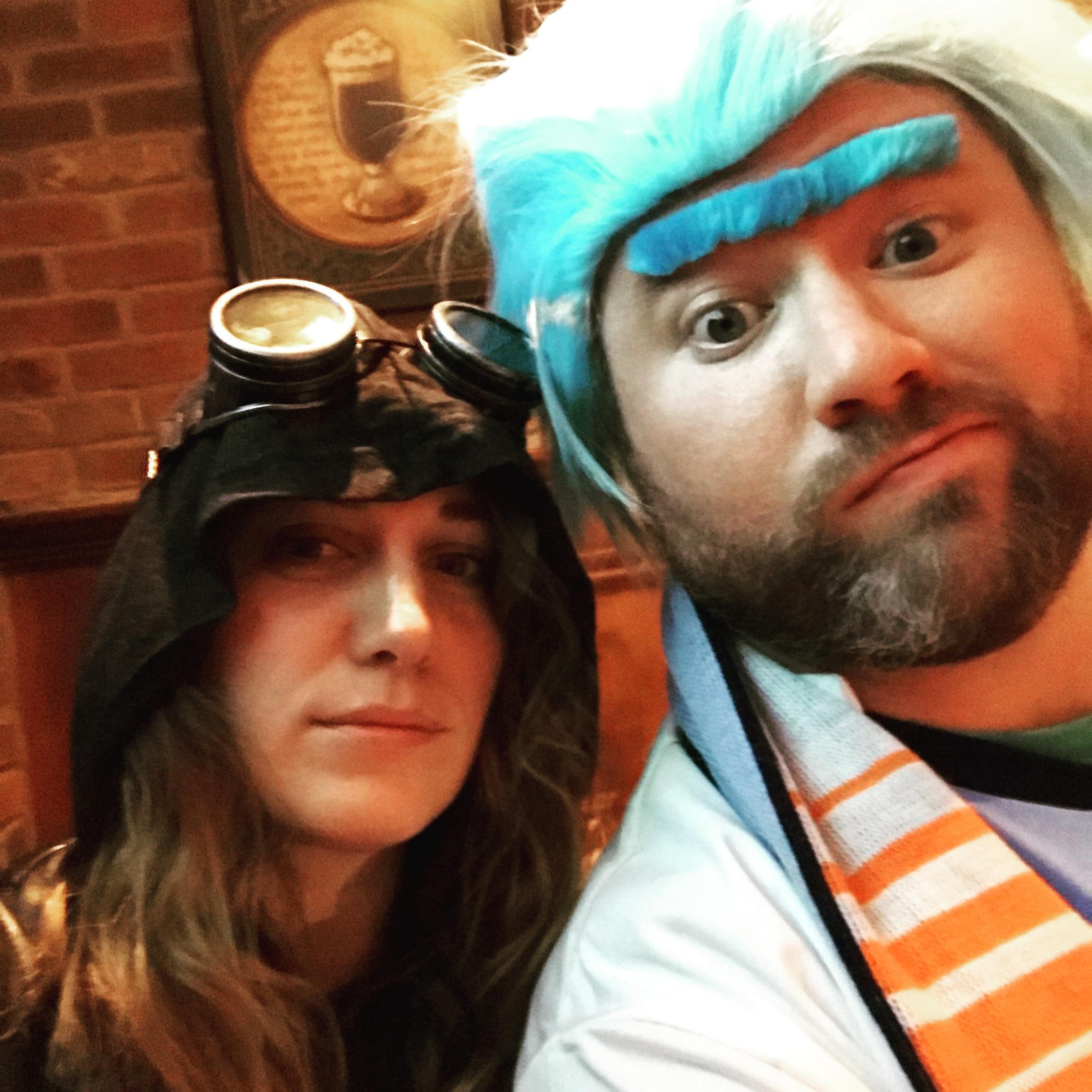 One of our favorite Halloweens together -- Selena Kyle (Catwoman) with Rick (Rick and Morty)
