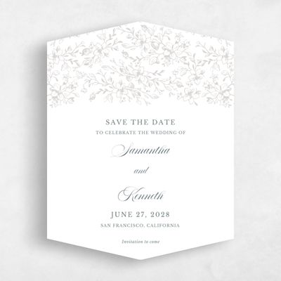 Grey Diamond Wedding Save the Date - Venado Portrait