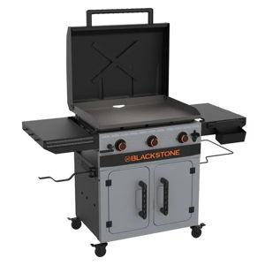 Blackstone Bronco 3-Burner 28" XL Omnivore Griddle with Dual Side Shelves and Cabinet