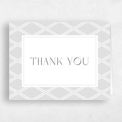 Platinum, Grey Wedding Thank You - Diamant Landscape