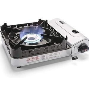 Chef Master 15,000 BTU Output Portable Butane Camping Stove, Double Wind-Guard Portable Stove Burner, Piezo Click Ignition for Emergencies, Tailgating, Hiking, Backpacking & Camping Essentials - 90019