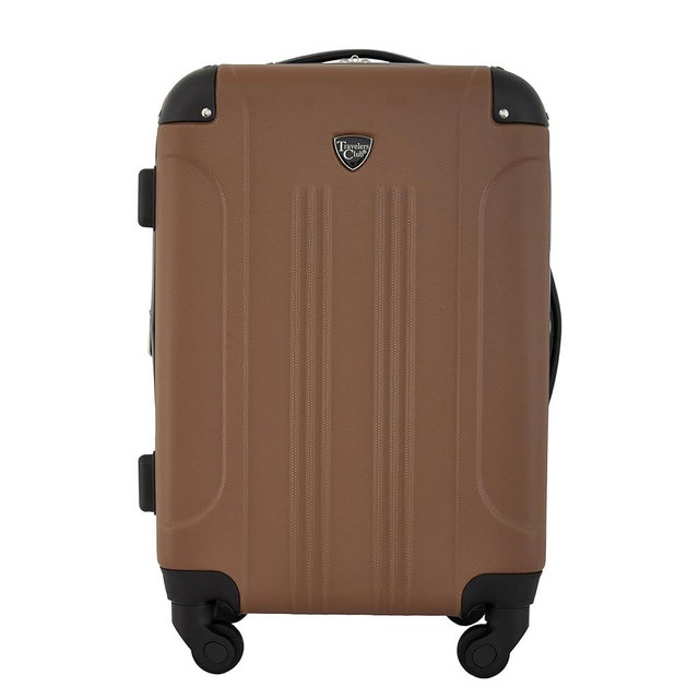 Travelers Club Chicago Hardside Expandable Spinner Luggage, Rum Caramel, 22" Carry-On