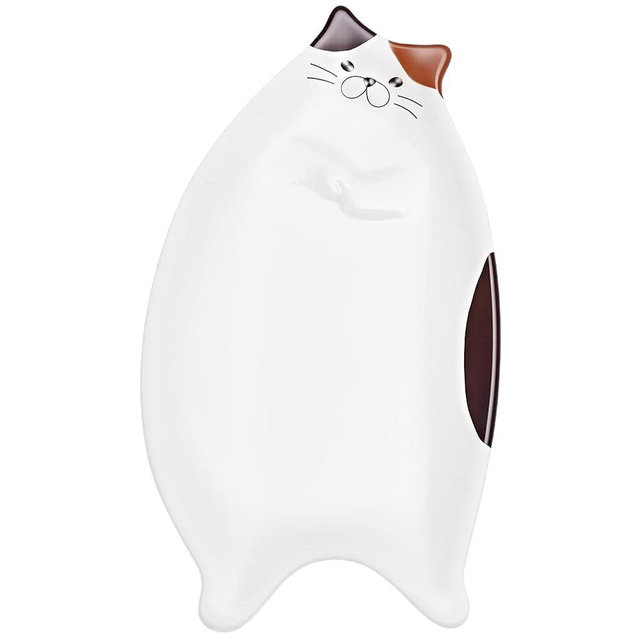 ACRNIGHEET Cat Spoon Rest, Ceramic Cute Spoon Rest for Stove Top, Suitable for Kitchen and Coffee Bar, Versatile Usage as Spoons Holder and Appetizer Plate