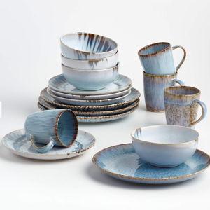 Julo 16-Piece Blue and White Dinnerware Set