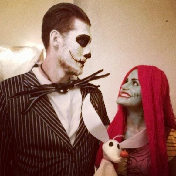 in our element..Jack and Sally from the Nightmare Before Christmas. (One of Mehnaz's favorite movies)