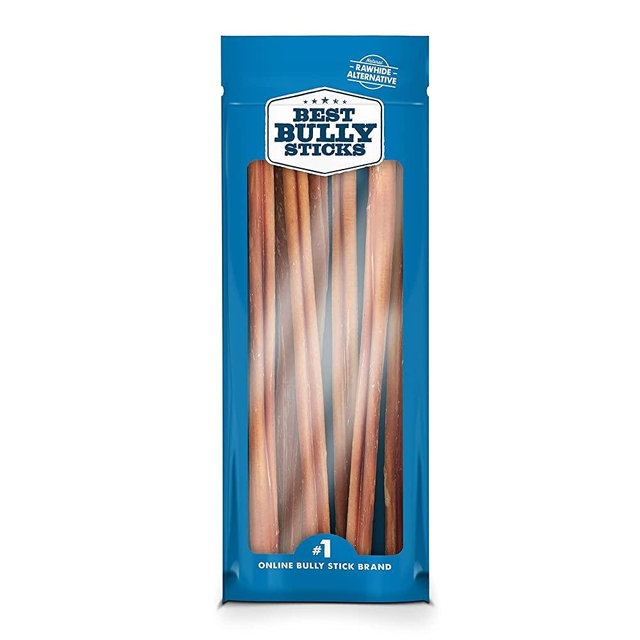 Best Bully Sticks 12 Inch All-Natural Bully Sticks for Dogs - 12” Fully Digestible, 100% Grass-Fed Beef, Grain and Rawhide Free | 8 oz