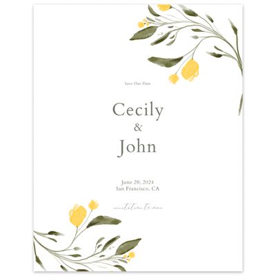 Yellow Wedding Digital Save the Date - Beale Classic