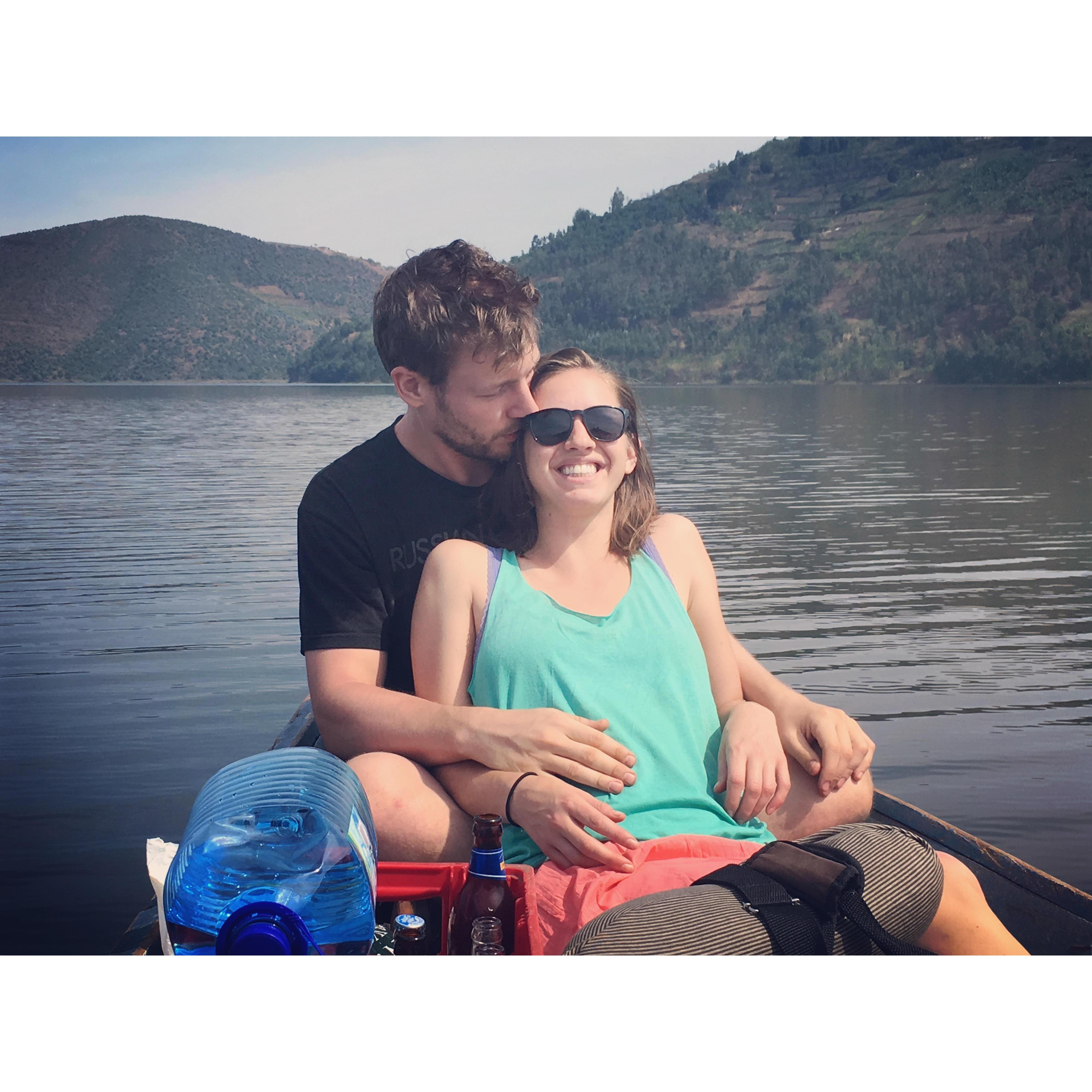 Headed back from a weekend of camping on an Island in Lake Burera in Rwanda.