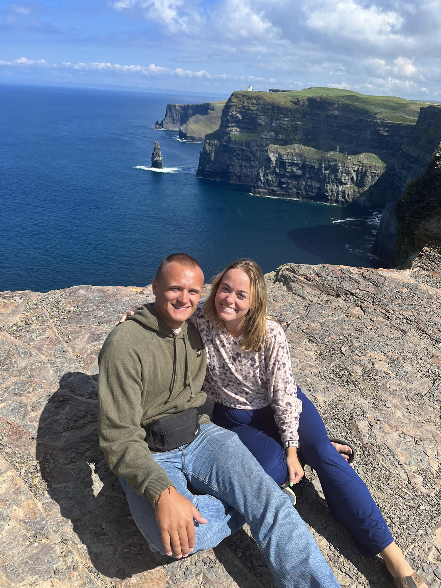 On our 2nd 1/2 of our trip of a lifetime. Here we are in Ireland at the Cliffs of Moher.