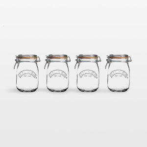 Kilner 34-Oz. Round Clip-Top Jars, Set of 4 + Reviews | Crate & Barrel