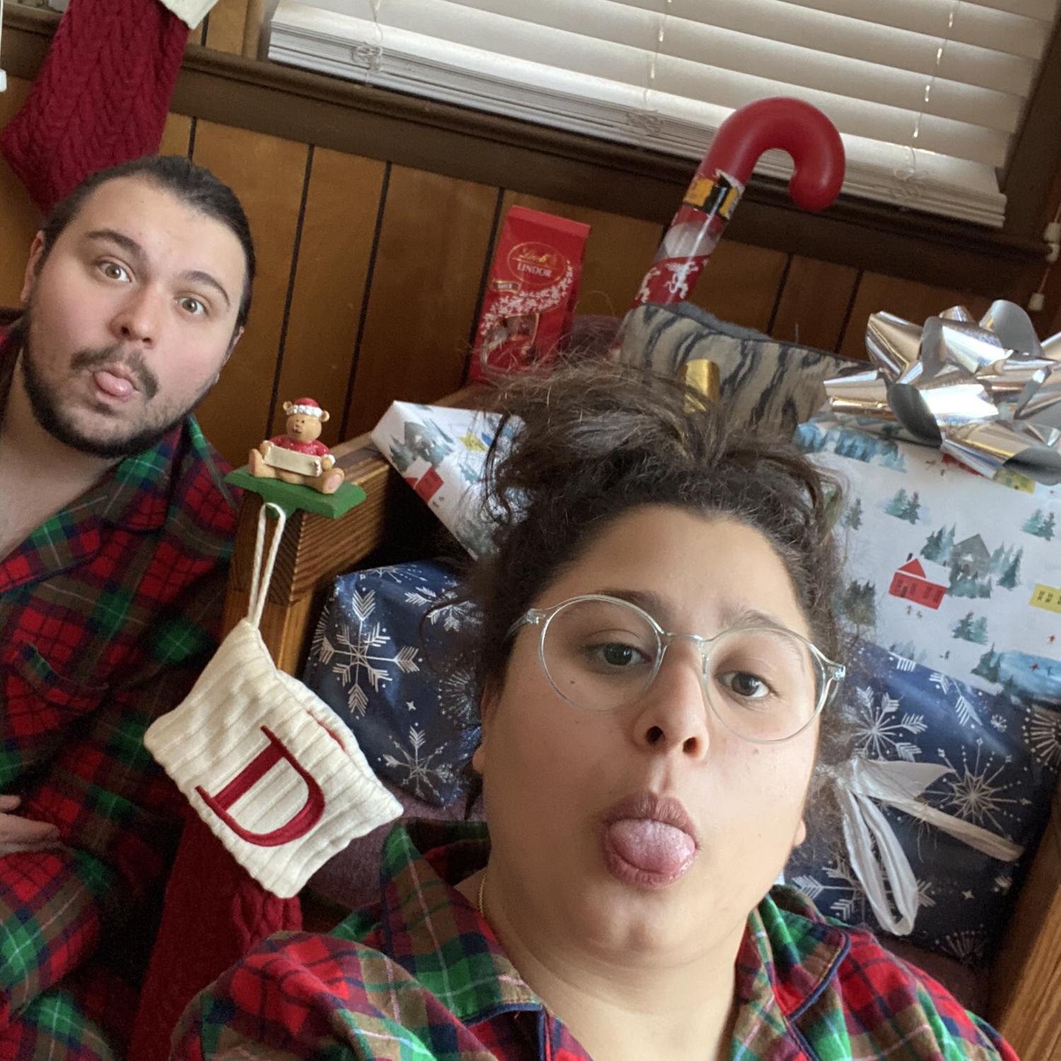 Our first Christmas, as well as our Christmas with COVID, isolating together in a cabin in the woods!
