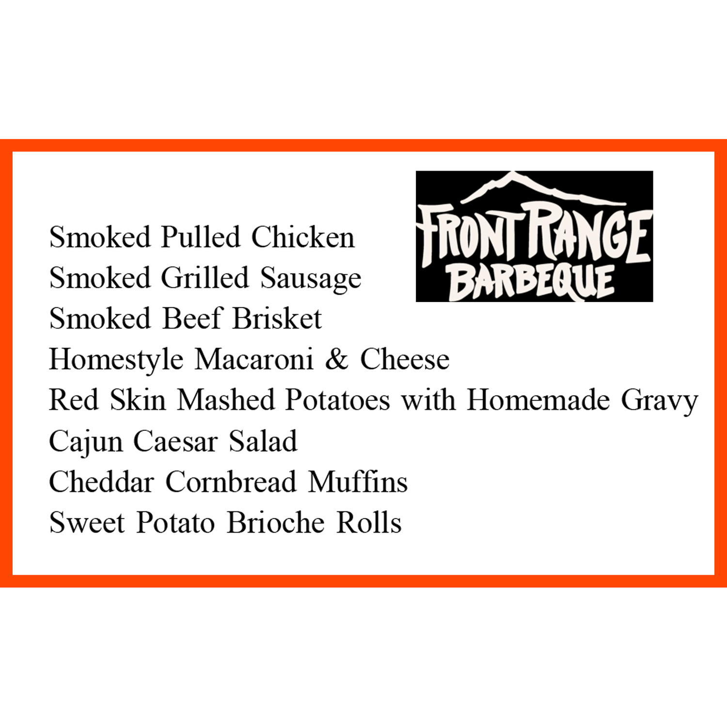Front Range Food Menu