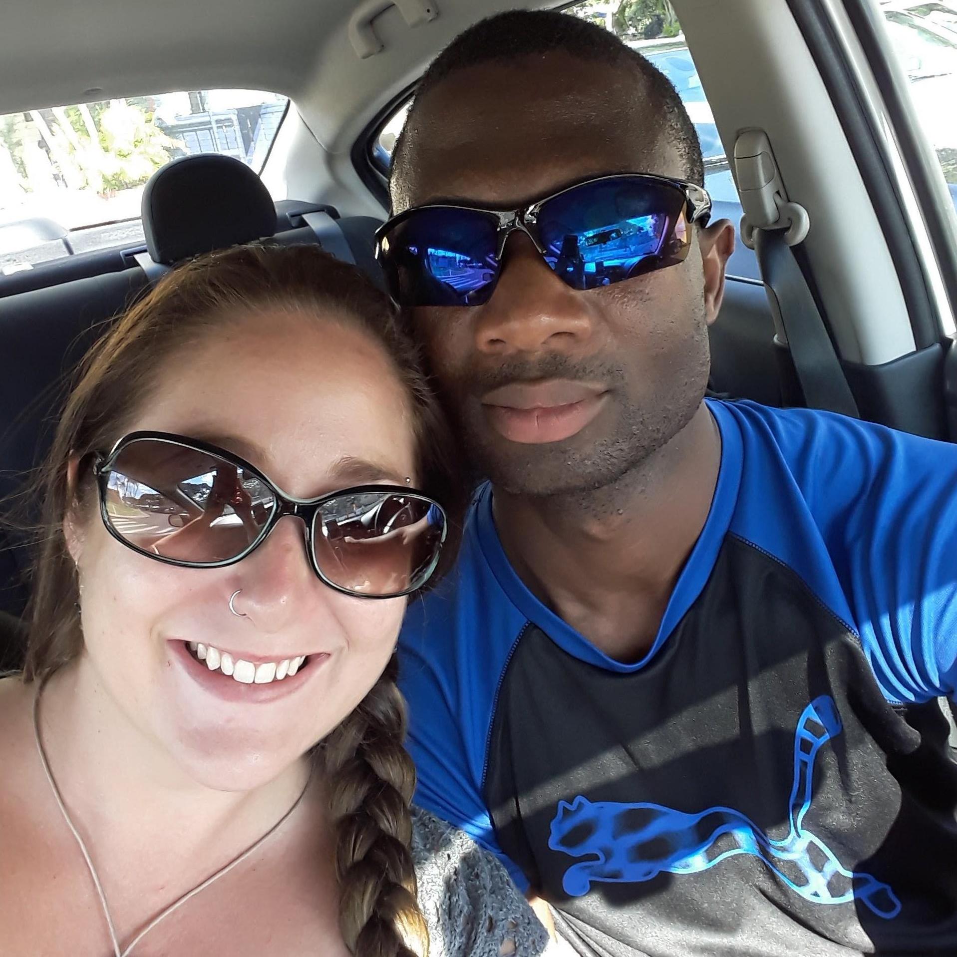 (July 2017) Our first ever photo together, car hunting