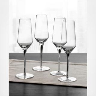 Hotel Collection - Black Stem Champagne Glass, Set of 4