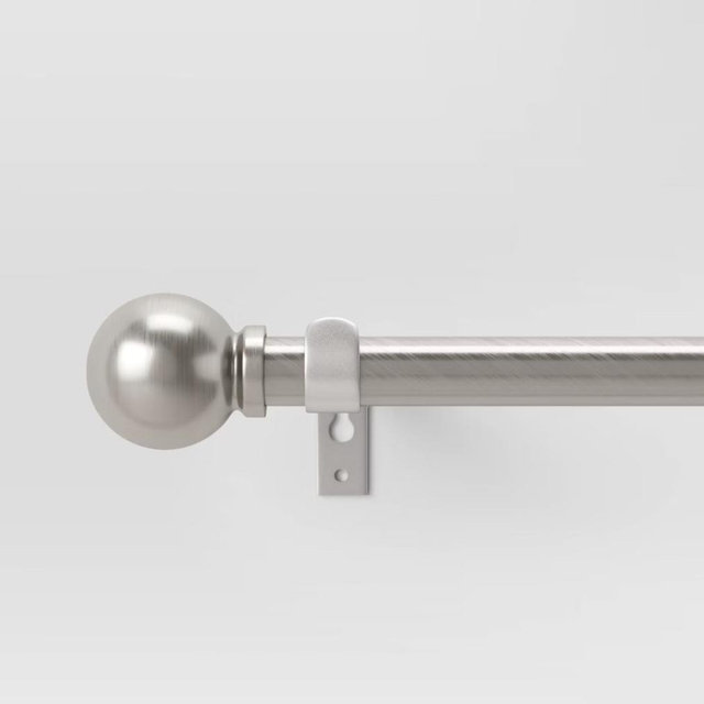 48"-84" Café Ball Curtain Rod Brushed Nickel - Room Essentials™