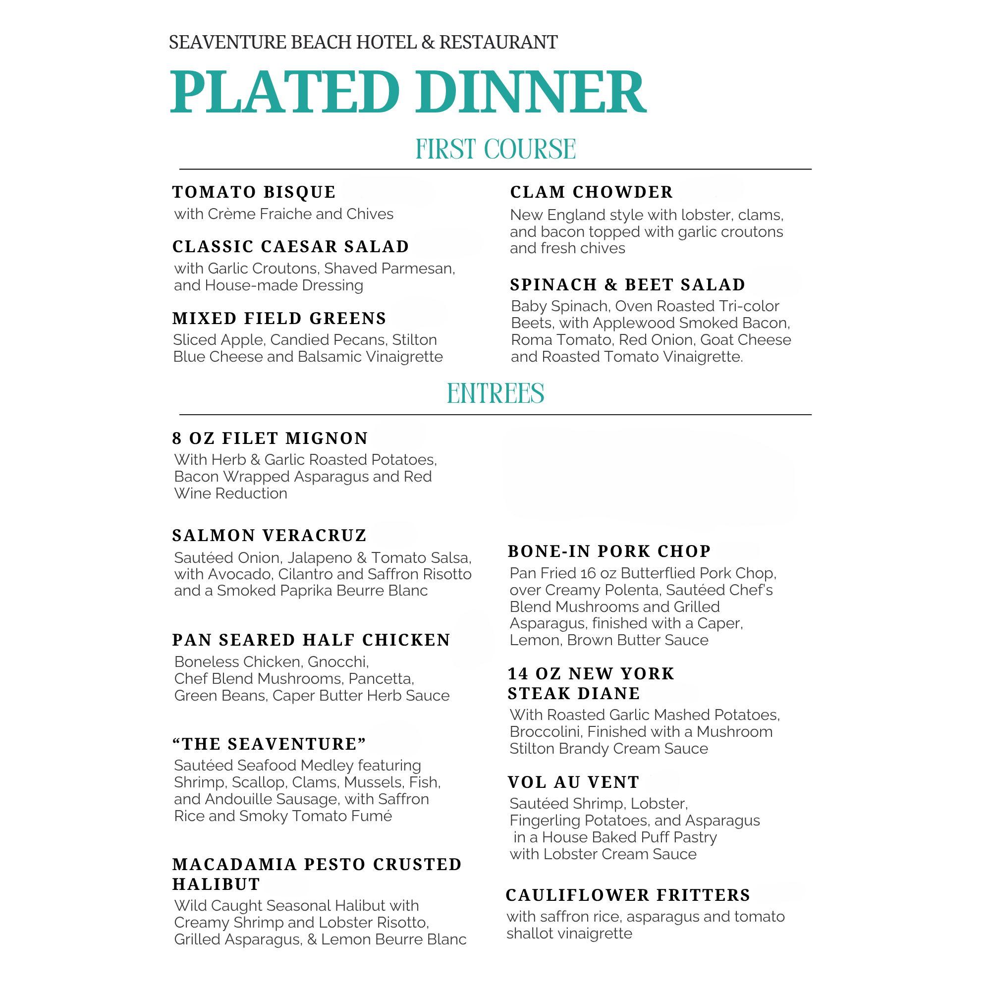 Dinner Menu