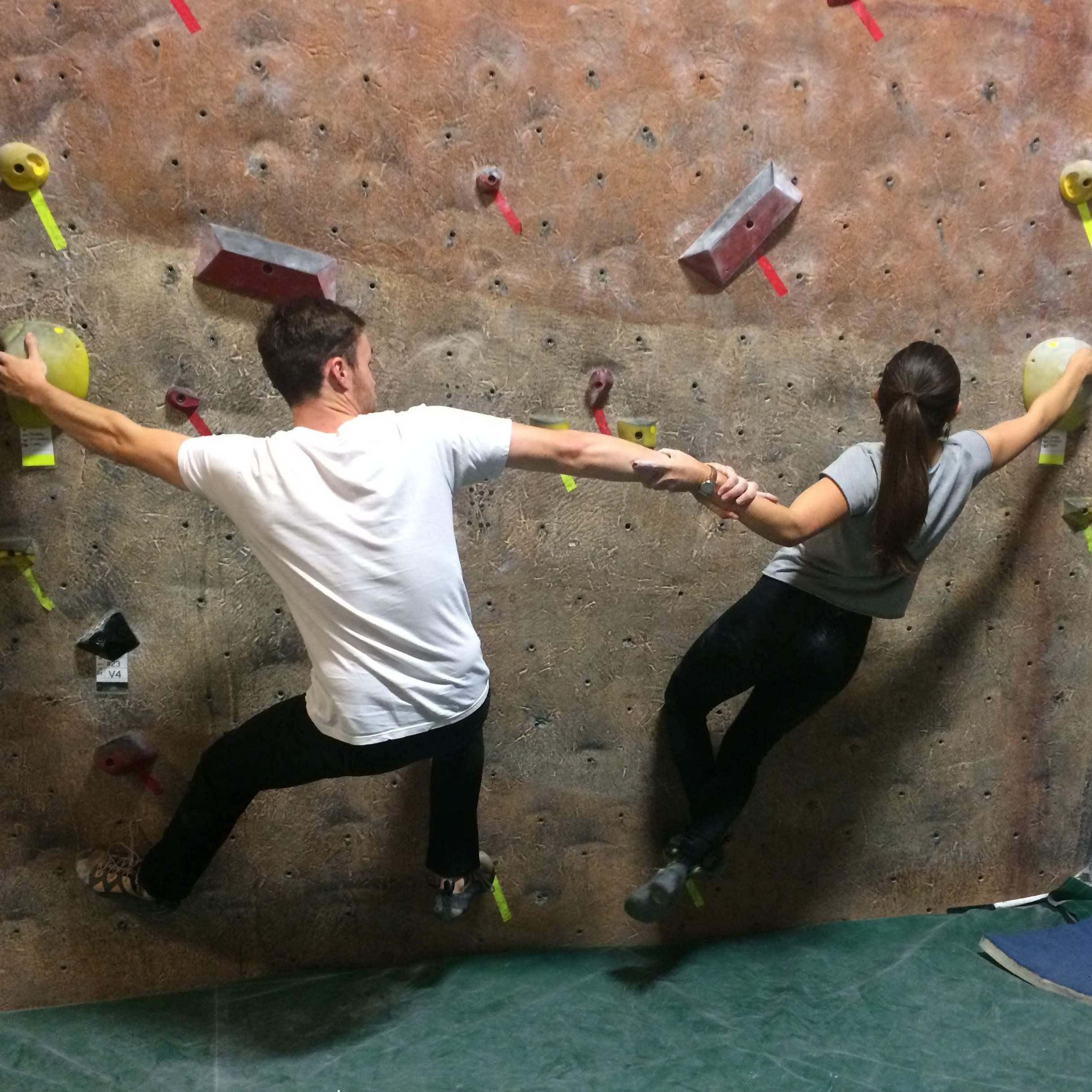 We spent many an evening together at the bouldering gym in the early days of our relationship.