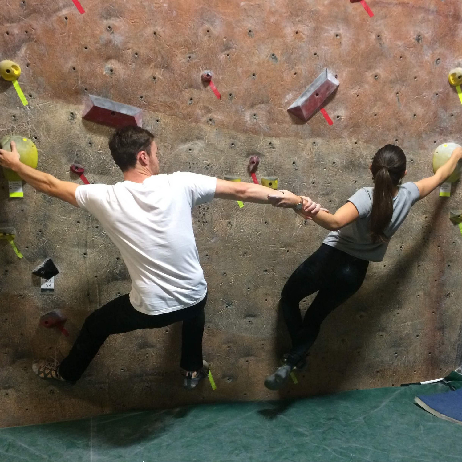 We spent many an evening together at the bouldering gym in the early days of our relationship.