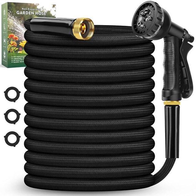 Lipoliftco Garden Hose 50FT, Non-Expanding, Lightweight Hose, Leak-Proof Metal Interface, No-Knots, Easy to Carry, Wear-Resistant, Sturdy, Flexible, 3/4GHT, Water Hose for Yard, Garden, Outdoor
