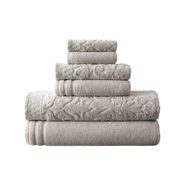 Modern Threads Damask Jacquard Embellished Border 6-Pc. Towel Set