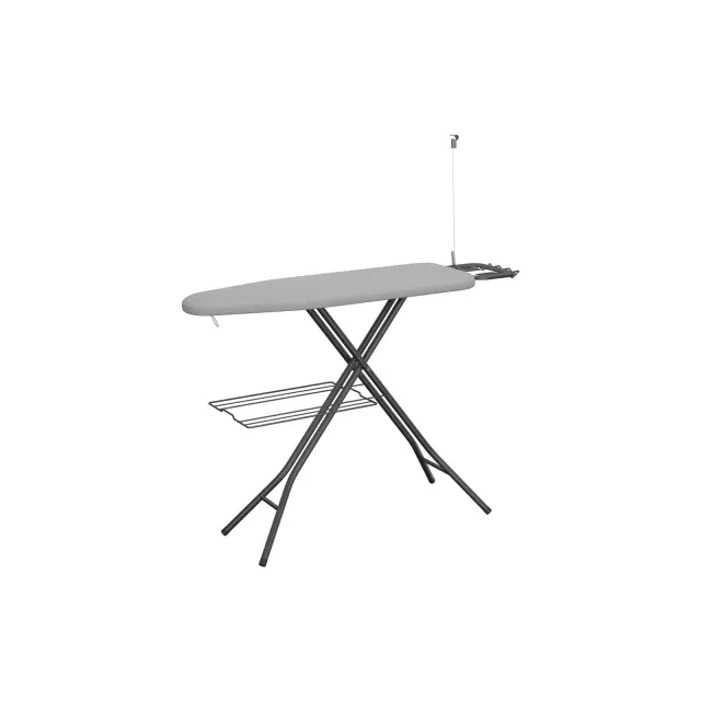 Yaheetech Foldable Height-adjustable Iron Table with 4-layer Pad, Cord Holder, Clothes Rack for Laundry, Gray