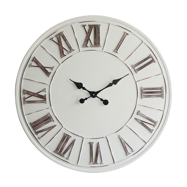 PILIHOME Oversized Farmhouse Wall Clock - 30 inch, Extra Large Decorative Wall Clock for Living Room Decor | Metal Face | Roman Numeral | Battery Operated