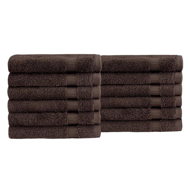 12pc Villa Washcloth Set Brown - Royal Turkish Towels