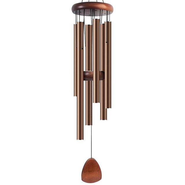 Bursvik Large Aluminium Wind Chimes 37 Inches to Create a Zen Atmosphere Suitable for Outdoor, Garden, Patio Decoration. Classic Wind Chimes with Wind Catcher Suitable as A Gift for Unisex(Coffee)