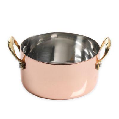 Artisanal Kitchen Supply™ 4.7-Inch Copper-Plated Stainless Steel Mini Dutch Oven