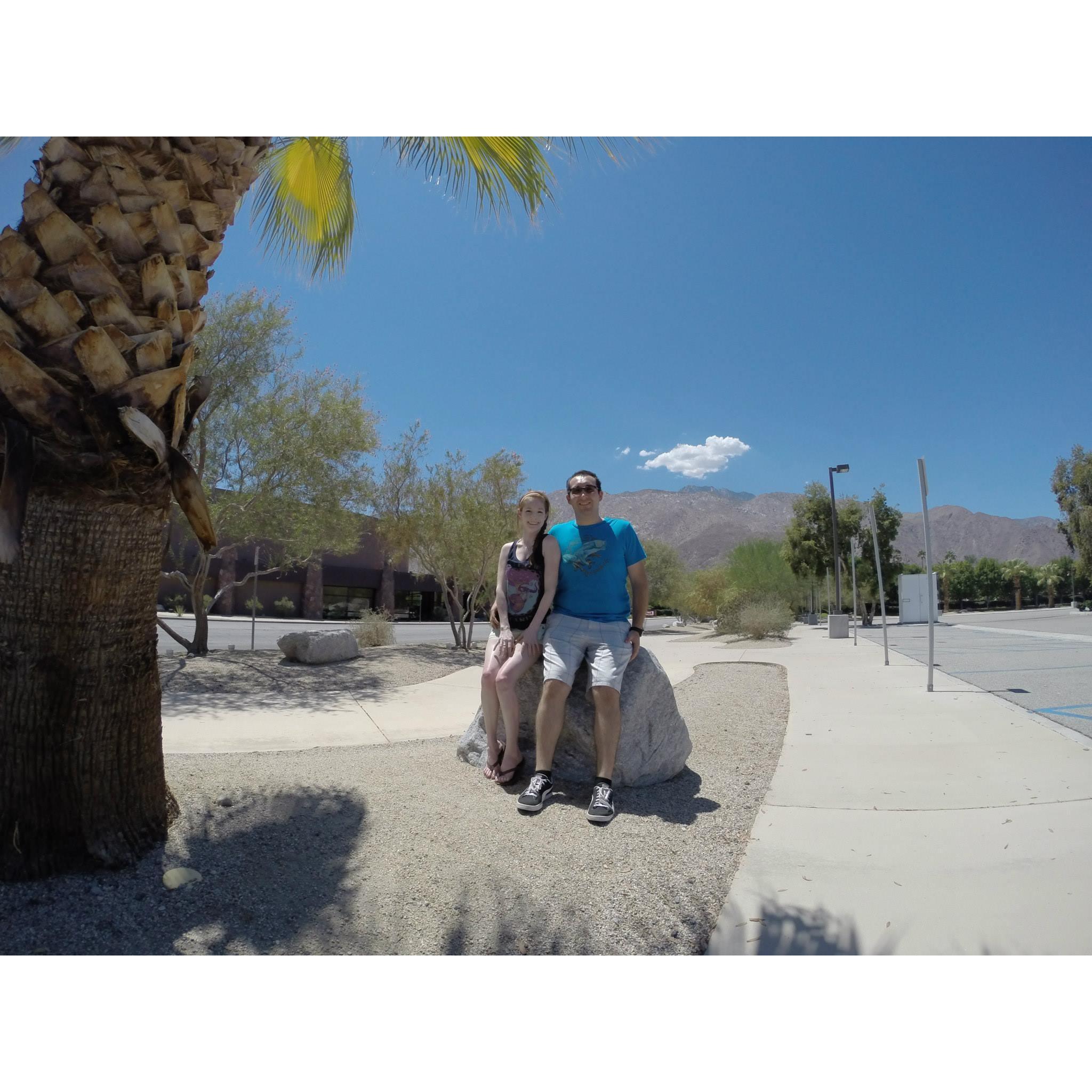 Every time we go to Palm Springs, we take a picture one that same rock. It is neat to see how much we have changed. We need to go back once we are married!