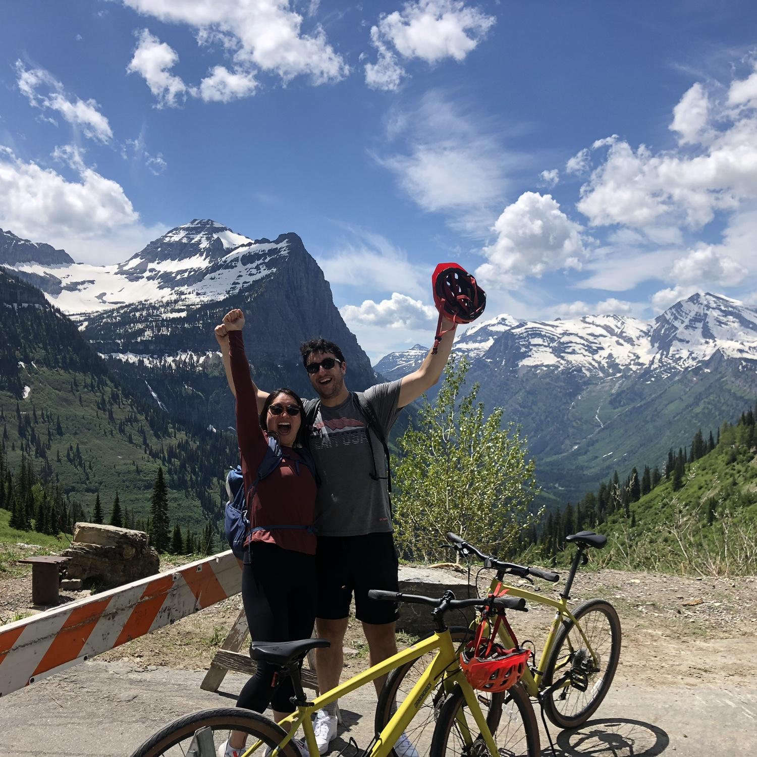 Biking to the top of the Going to the Sun road in Glacier National Park- not an easy feat!