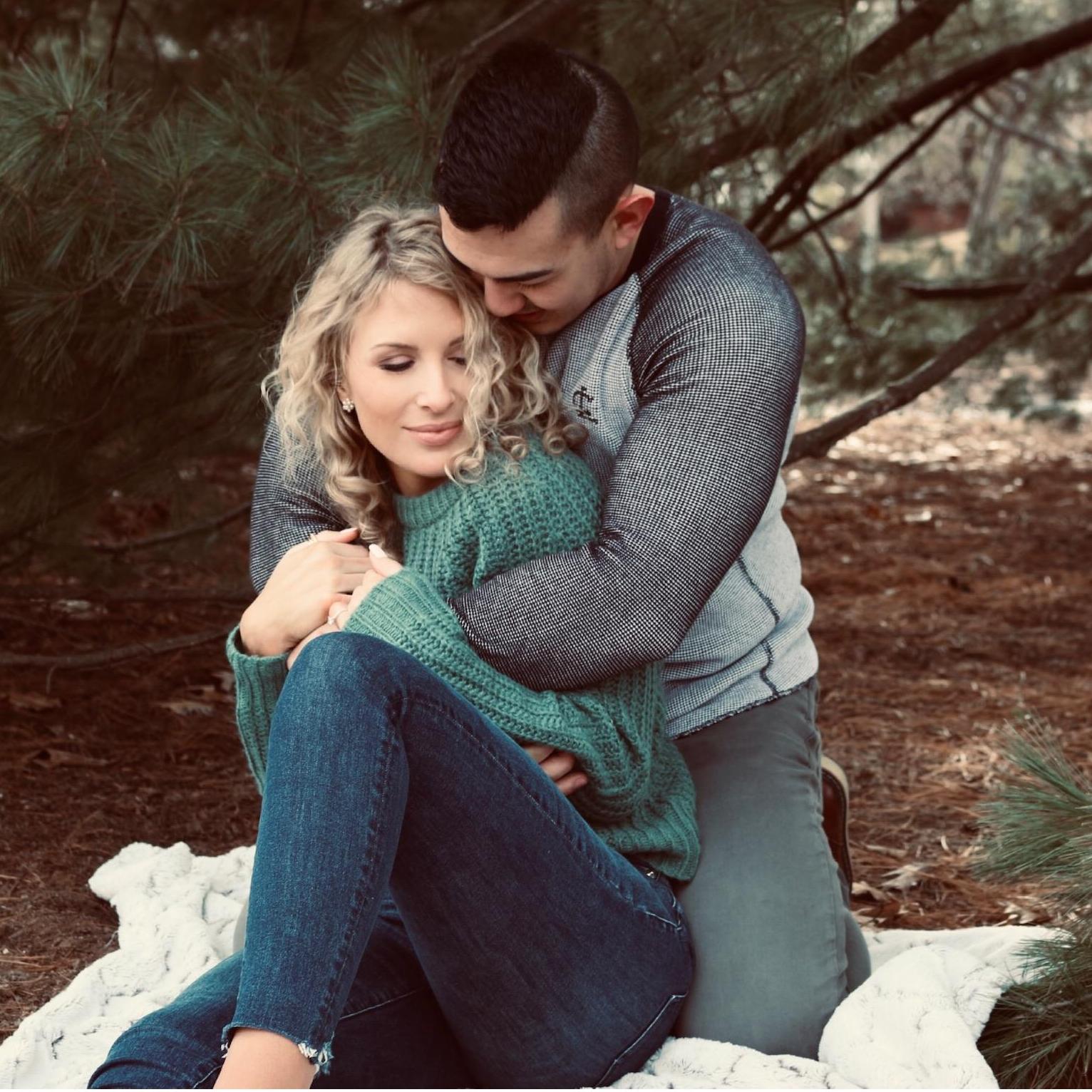 You think he's hugging me, but really we were just freezing our little butts off this day!