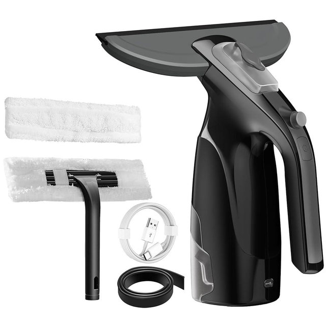 Window Vacuum Squeegee Cordless, Window Vac with Detachable Water Tank and Strong Suction, Electric Window Cleaning Tool for Shower Wall, Glass, Mirror, Countertop, Tiles, Car Windshield