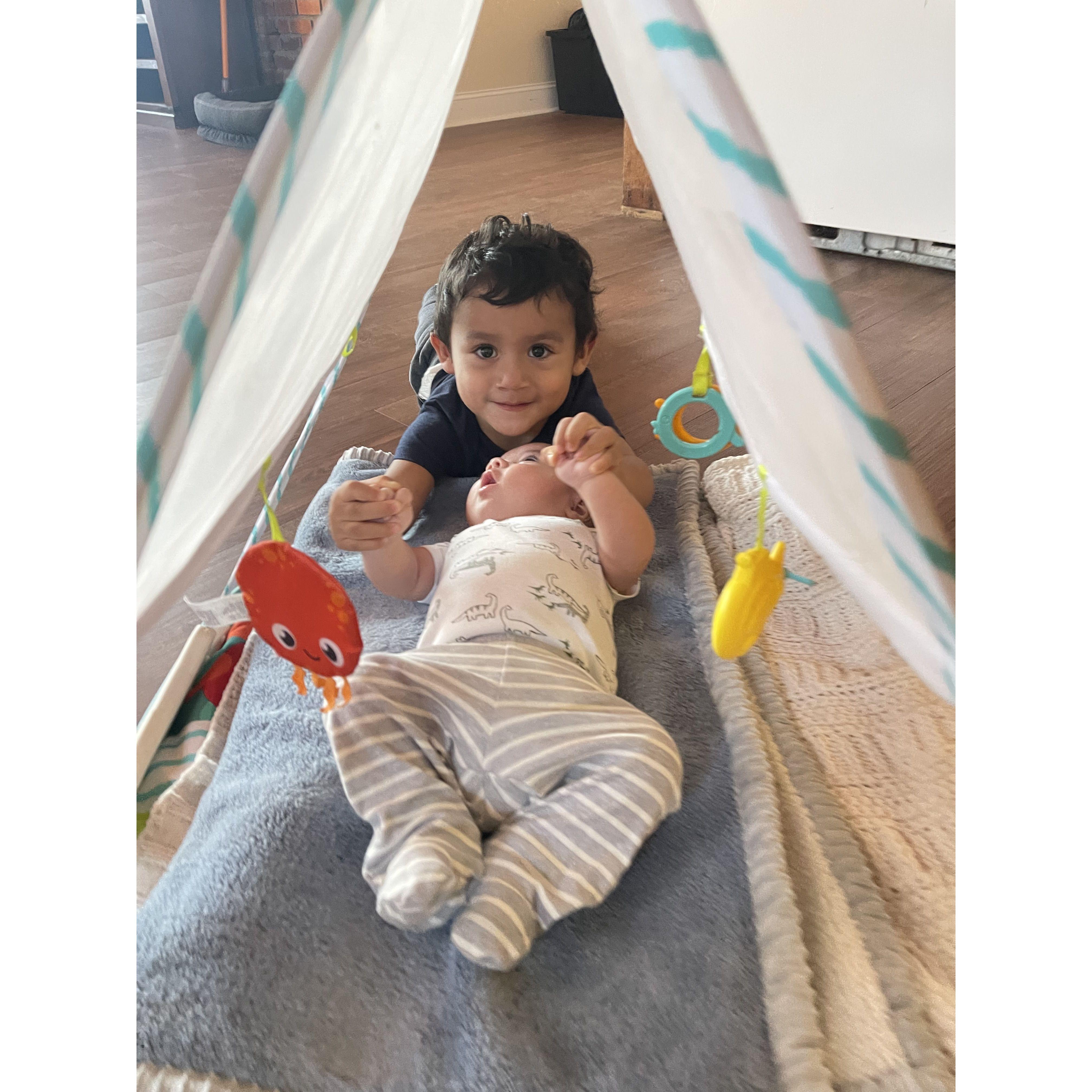 Salvador loves his little brother.