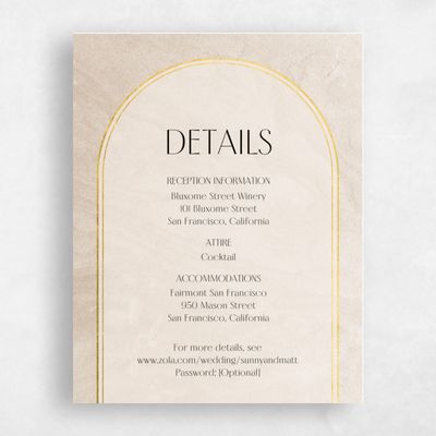 Beige Simple Wedding Enclosure - Dorado Foil
