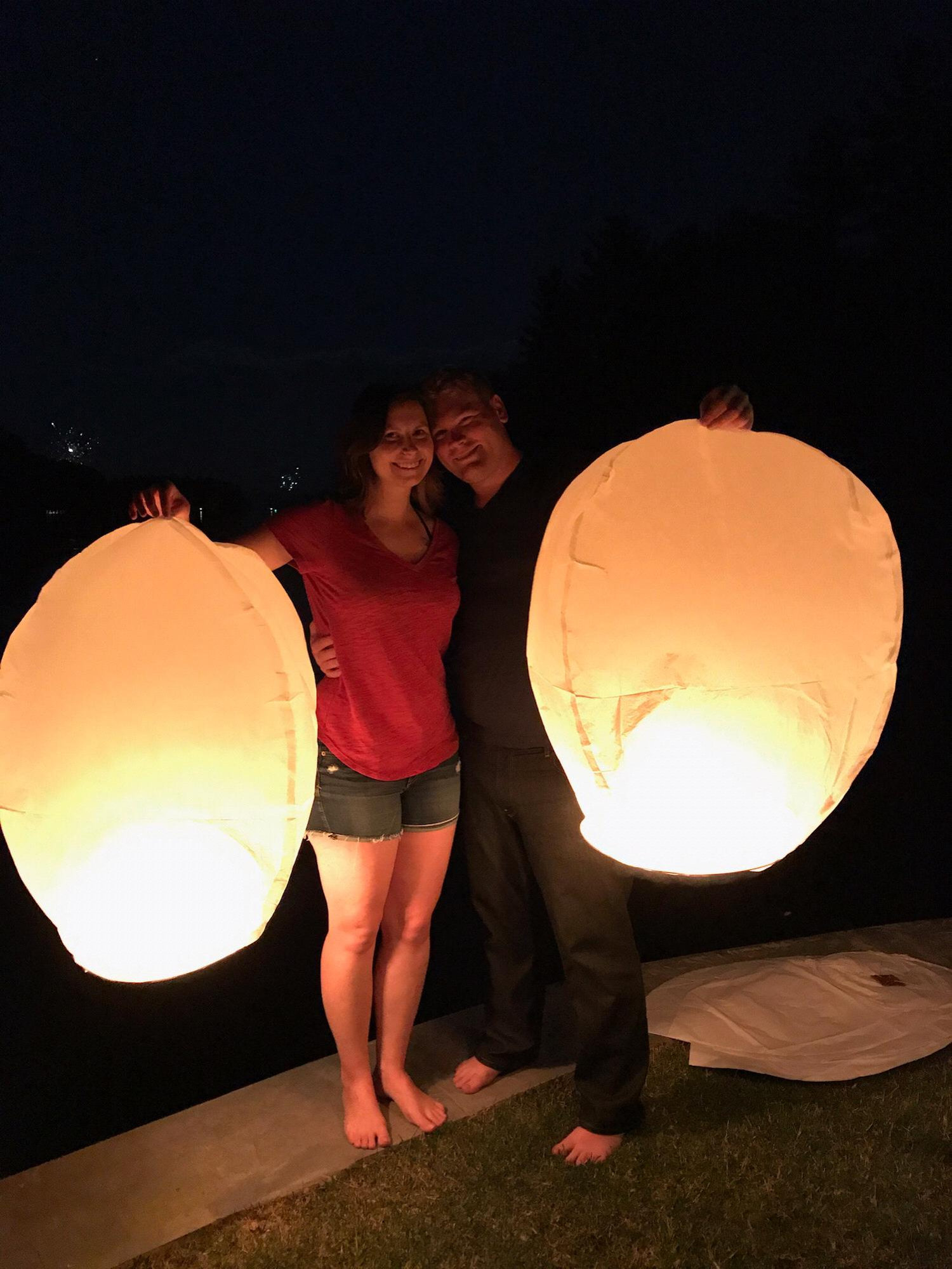 Celebrating with lanterns in RI where Alexandra was completing an internship during the summer