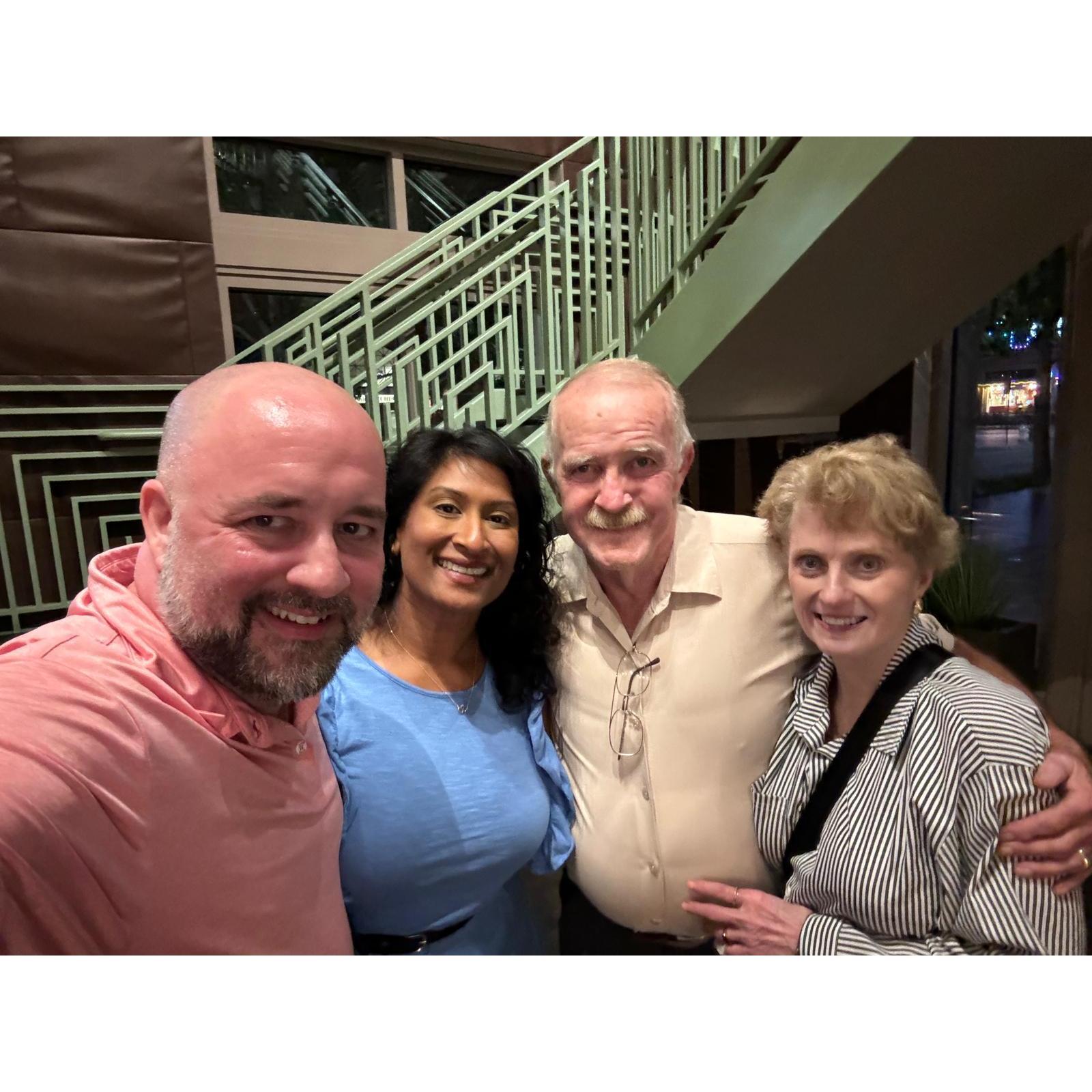 Birthday dinner with Ben's dad and stepmom