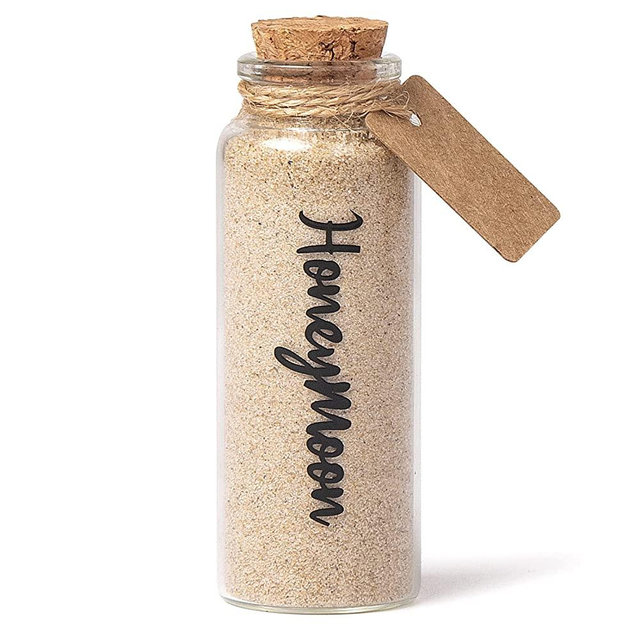 Honeymoon Sand Keepsake Jar，Bridal Shower Gift, Wedding Gift, Engagement Gift, Honeymoon Gift, Travel Gift for Couples, Newlywed, Fiance(Gift Box Includes) - 40ml