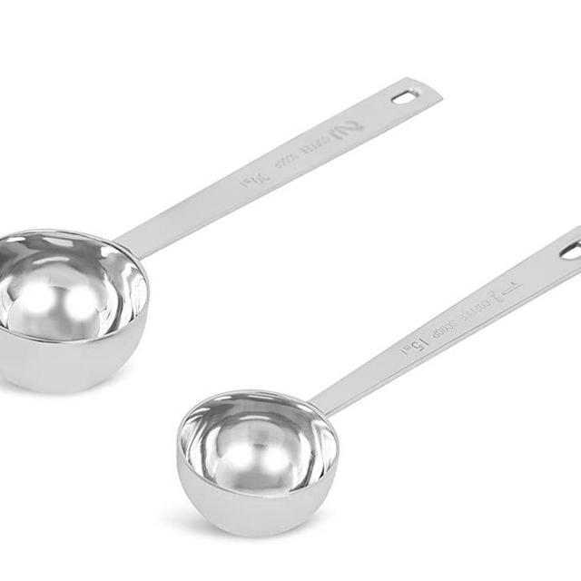 Internet's Best Set of 2 Stainless Steel Coffee Scoop | Tablespoon Set (1 Tbsp, 2 Tbsp) | Coffee Ground Measuring Spoon