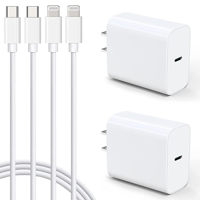 iPhone Fast Charger 10 FT [Apple MFi Certified] 2 Pack PD 20W USB C Charger Block with 10FT Long Type C Lightning Cable for iPhone 14 13 12 11 XS XR X 8 iPad,White