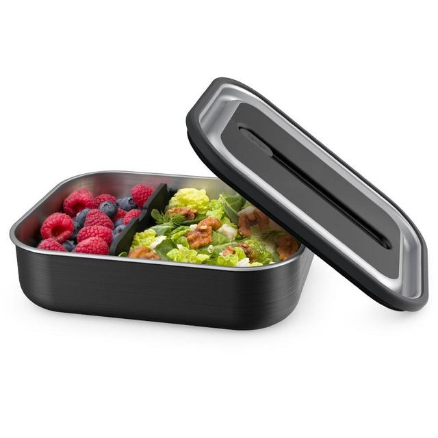 Bentgo Stainless-Steel Leak-Proof Lunch Box, Carbon Black