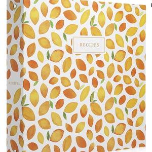 Jot & Mark 8.5" x 11" Sturdy 3 Ring Recipe Binder with Spill-Proof Clear Binder Sleeves Sheet Protector, 30 Dual-Sided Recipe Card Pages for Written & Printed Recipes, Tabbed Dividers, Lemon Twist