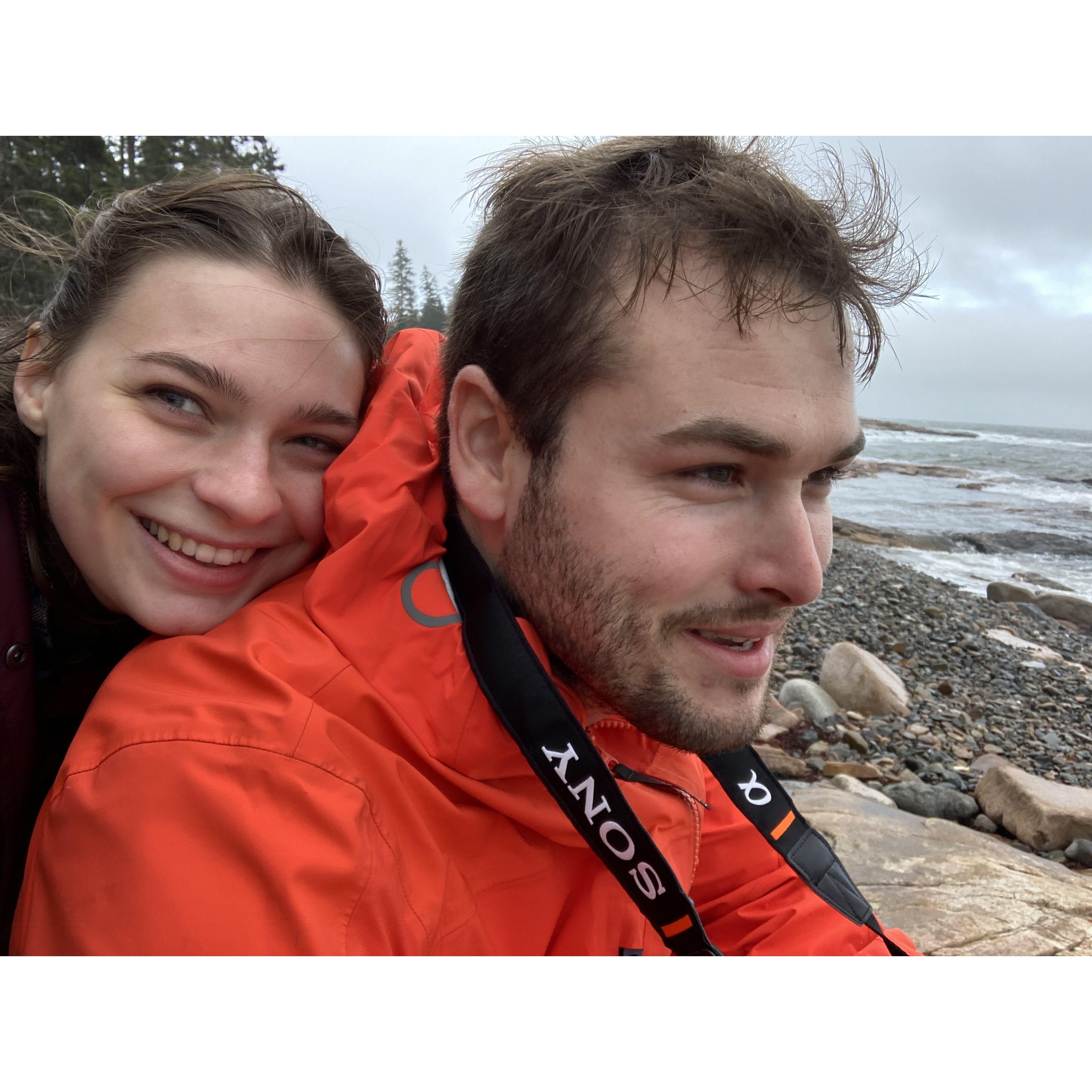 Aislinn snuck a picture while Chris was taking pictures on the beach