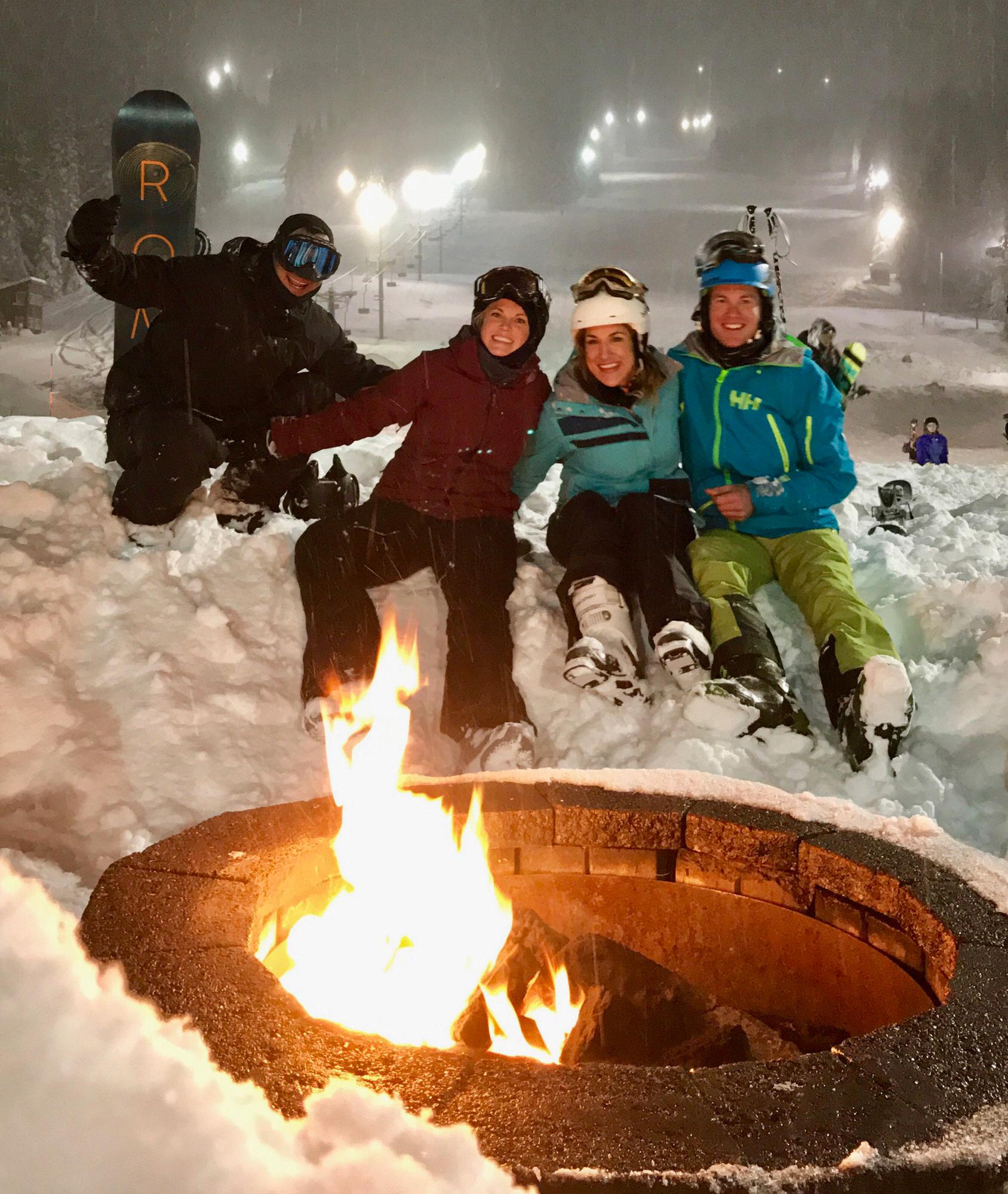 This was around our 5th or 6th date we were skiing, winter/spring 2017. With our good friends Jen and Ricky who we ran into on the slopes during night skiing at Ski Bowl on Mt Hood