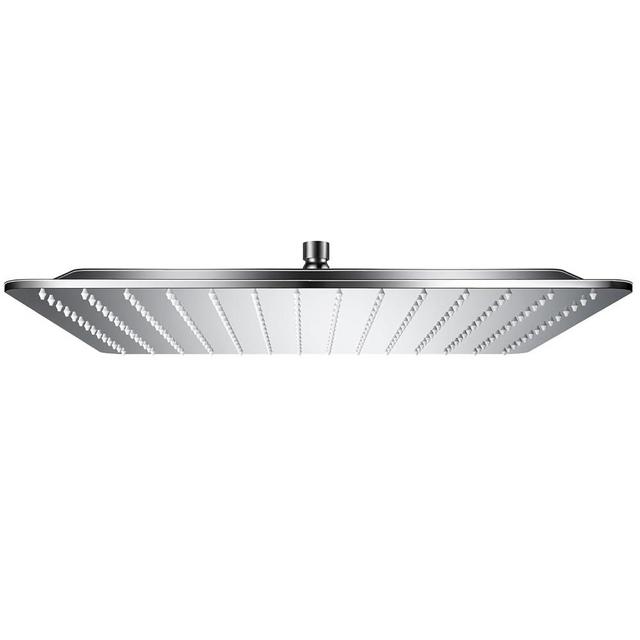GUAKE Square Rain Shower Head, Ultra-Thin Design 304 Stainless Steel Ceiling Shower Head, Modern High Pressure Waterfall Shower Head (Chrome, 16)