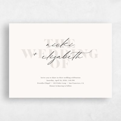 Beige Landscape Wedding Invitation - Temecula Landscape